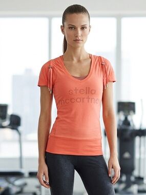 Stella McCartney & Adidas Coral Short Sleeve Logo Tee